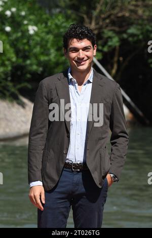 VENICE, ITALY - SEPTEMBER 07:Giacomo Giorgio, arrives at the Hotel Excelsior pier for the 80th Venice International Film Festival 2023 on September 05 Stock Photo