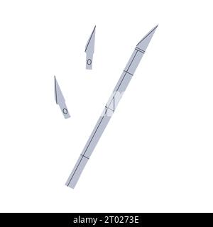 Gray craft knife for creativity Stock Vector