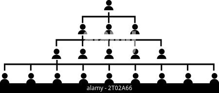 Organizational structure sign. Simple organizational structure Stock Vector