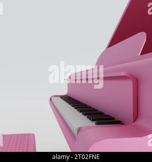 pink grand piano isolated on white background 3d illustration Stock ...