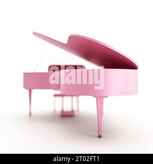 pink grand piano isolated on white background 3d illustration Stock ...