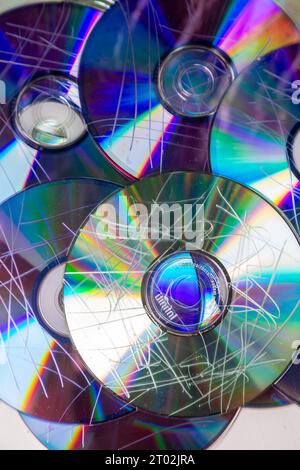 Scratched compact disc to Destroy Sensitive Data Stock Photo
