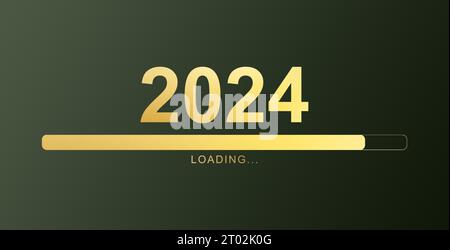 2024 loading bar Progress digital technology golden color background ...