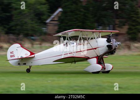 A Curtiss Wright Travel Air 4000 at the Shuttleworth Collection Race Day Air Show 2023. Stock Photo