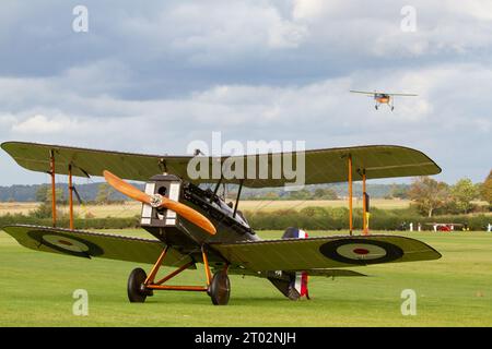 An SE5a at the Shuttleworth Collection Race Day Air Show 2023. Stock Photo