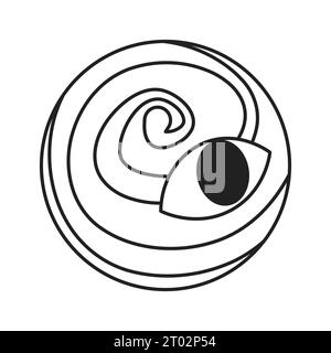 Curious eyeball planet with spiral black and white 2D cartoon conceptual object Stock Vector