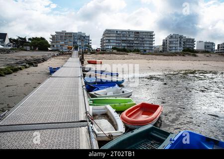 Small colourful boats in the port of Pornichet in Brittany, France Stock Photo