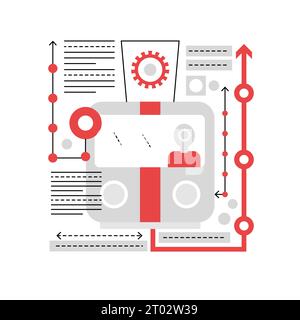 Modern tram in smart city. Innovative urban transportation, high speed tram graphic icon illustration Stock Vector