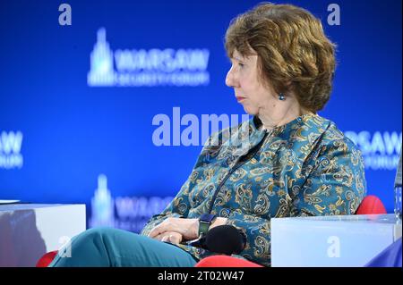 Warsaw, Poland. 03rd Oct, 2023. Warsaw (Poland), 03.10.23, Ministerial panel Strategic Autonomy & Europe's Transatlantic Commitments with Global Fellow Woodrow Wilson Center, former EU High Representative, Vice President of the European Commission Catherine Ashton at first day Warsaw Security Forum (Photo by Aleksy Witwicki/Sipa USA) Credit: Sipa USA/Alamy Live News Stock Photo