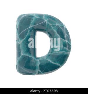 cracked ice letter D - Capital 3d frozen font - suitable for Nature, winter or Christmas related subjects Stock Photo