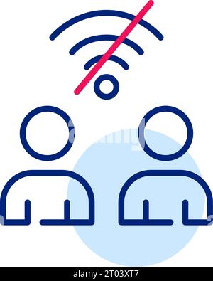 Two users having no wifi connection. Pixel perfect icon Stock Vector