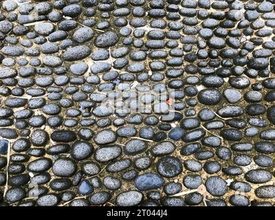 The walls are made of small stones Stock Photo