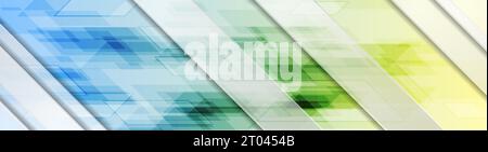 Colorful technology geometric abstract background. Vector web banner design Stock Vector
