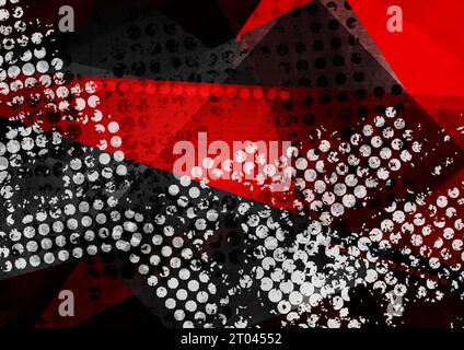 Grunge dark red corporate geometric abstract background. Vector concept design Stock Vector
