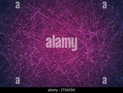 Abstract violet tech low poly vector background Stock Vector