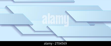 Light blue technology geometric abstract background. Vector web banner design Stock Vector