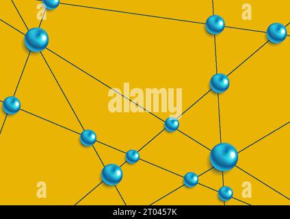 Technology bright network communication abstract background with glossy circles. Vector design Stock Vector