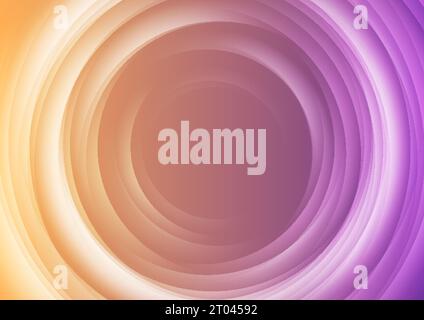 Smooth blurred violet and orange circles. Abstract tech futuristic elegant background. Vector glowing design Stock Vector