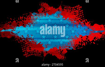Grunge blot concept USA flag abstract background. Vector american ...