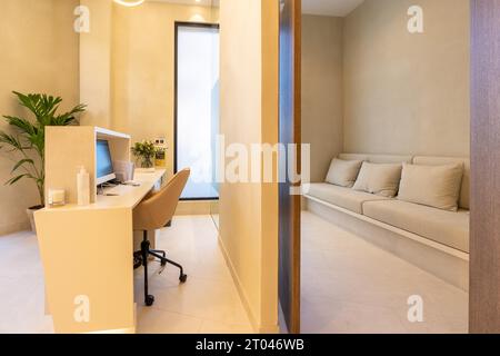 Interior design of a reception and waiting area in a dental clinic Stock Photo