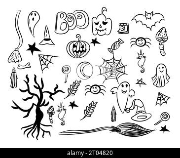 Halloween design .you can use for coloring pages ,t shirt ,Halloweens cards etc. Stock Photo