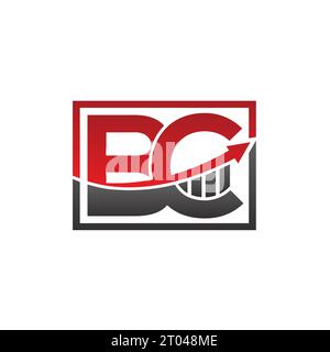 BC financial, bank, letter logo design vector with square Stock Vector