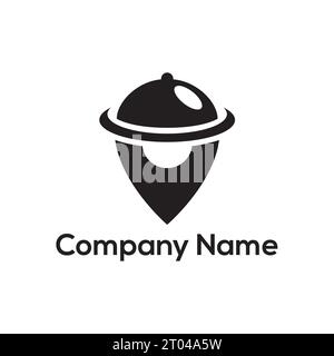 Locate Food Delivery Logo Stock Vector