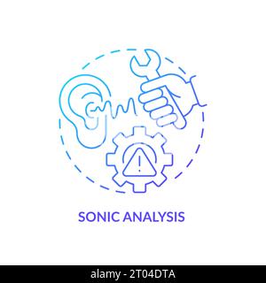 2D gradient thin linear icon sonic analysis concept Stock Vector