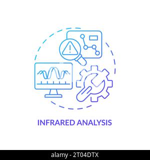 2D gradient thin linear icon infrared analysis concept Stock Vector