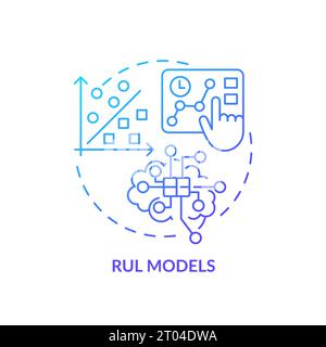 2D gradient thin linear icon RUL models concept Stock Vector