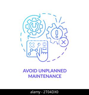 2D thin gradient icon avoid unplanned maintenance concept Stock Vector