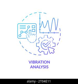2D gradient thin linear icon vibration analysis concept Stock Vector