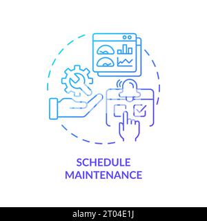 2D gradient thin linear icon schedule maintenance concept Stock Vector