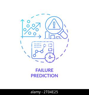 2D gradient thin linear icon failure prediction concept Stock Vector