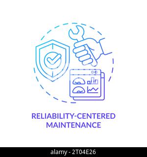 2D gradient icon reliability centered maintenance concept Stock Vector