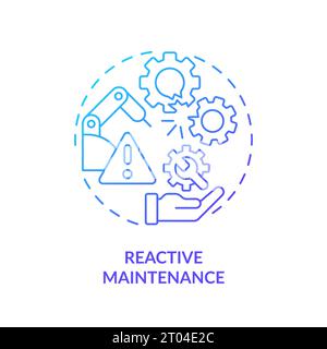 2D gradient thin linear icon reactive maintenance concept Stock Vector