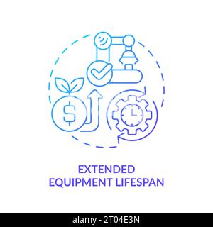 2D gradient linear icon extended equipment lifespan concept Stock Vector
