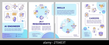 2D brochure with AI engineer linear icons Stock Vector