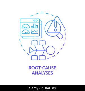 2D gradient thin linear icon root cause analysis concept Stock Vector