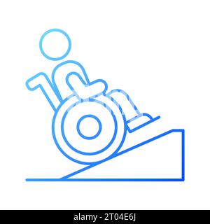 2D thin line gradient handicap ramp icon Stock Vector