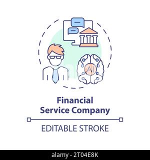 2D colorful thin line icon financial service company concept Stock Vector