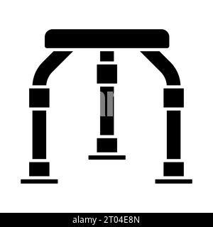 2D simple glyph style black shower stool icon Stock Vector