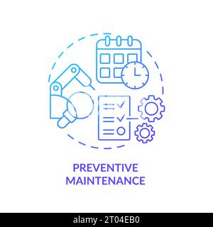 2D gradient thin linear icon preventive maintenance concept Stock Vector