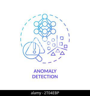 2D gradient thin linear icon anomaly detection concept Stock Vector