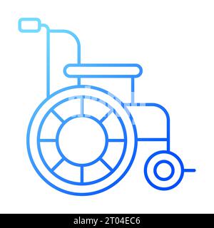 2D thin line gradient wheelchair icon Stock Vector