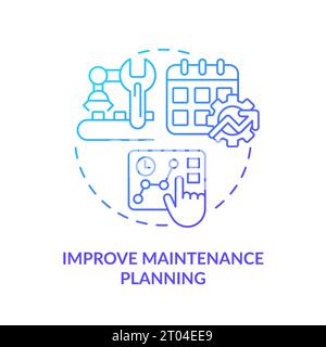 2D thin gradient icon improve maintenance planning concept Stock Vector