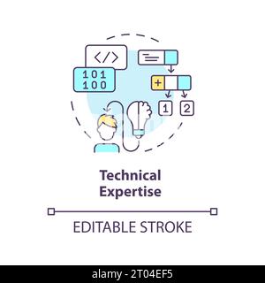 Colorful thin line icon technical expertise concept Stock Vector