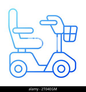 2D thin line gradient mobility scooter icon Stock Vector