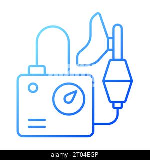 2D thin line gradient oxygen concentrator icon Stock Vector