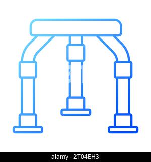 2D thin line gradient shower stool icon Stock Vector